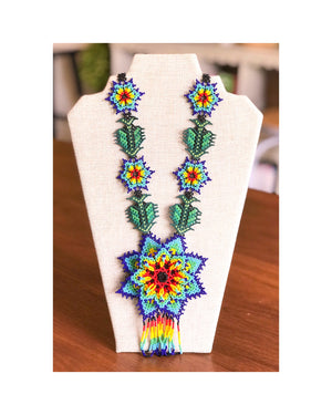 The “Flower Burst” Seed Bead Necklace (Teal)