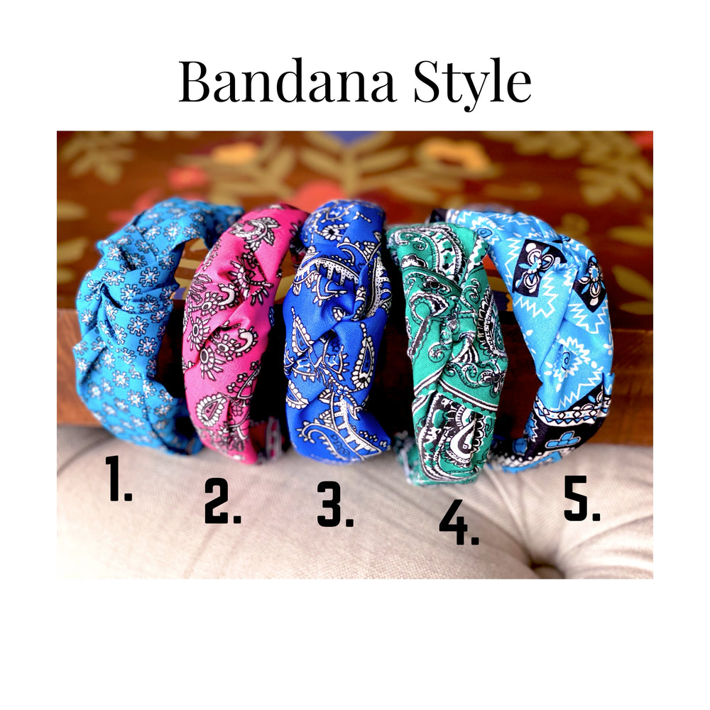Bandana Style Knotted Headbands