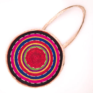 Palm Leaf Round (Red)- Long Handle