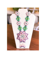 The “Flower Burst” Seed Bead Necklace (Pink/Purple)