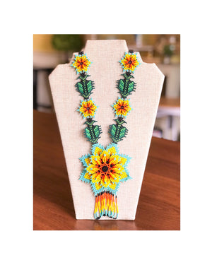 The “Flower Burst” Seed Bead Necklace (Yellow)