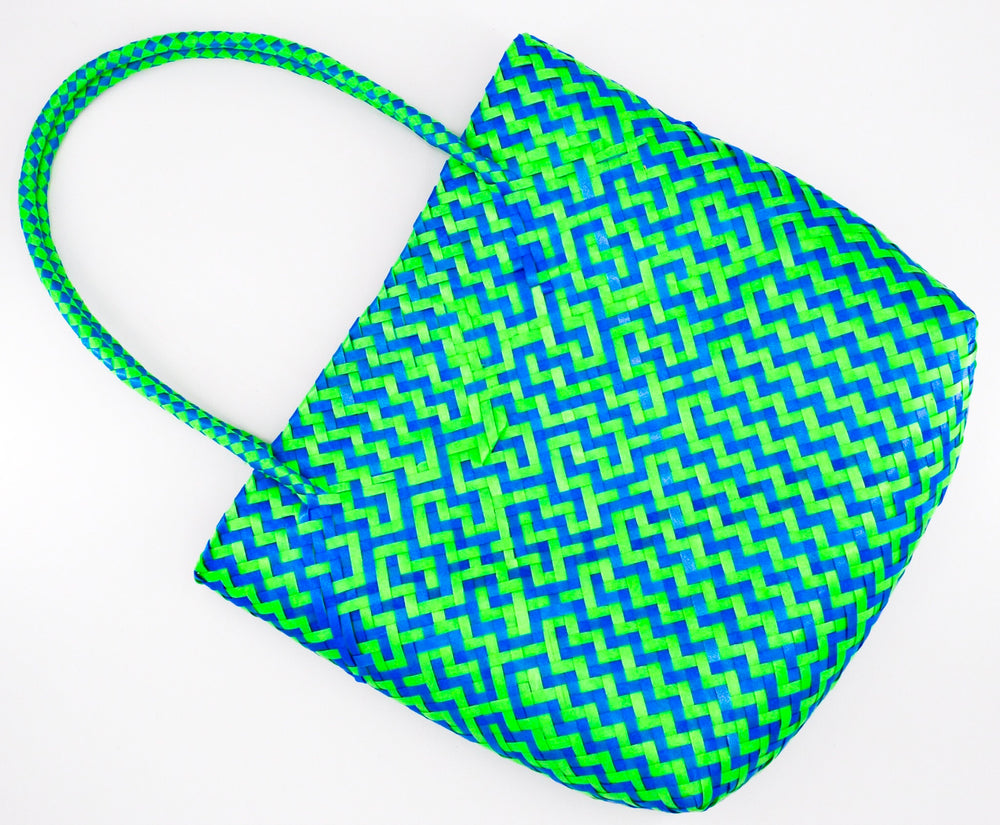 The “Mexicana” Bag in Neon Green/Blue